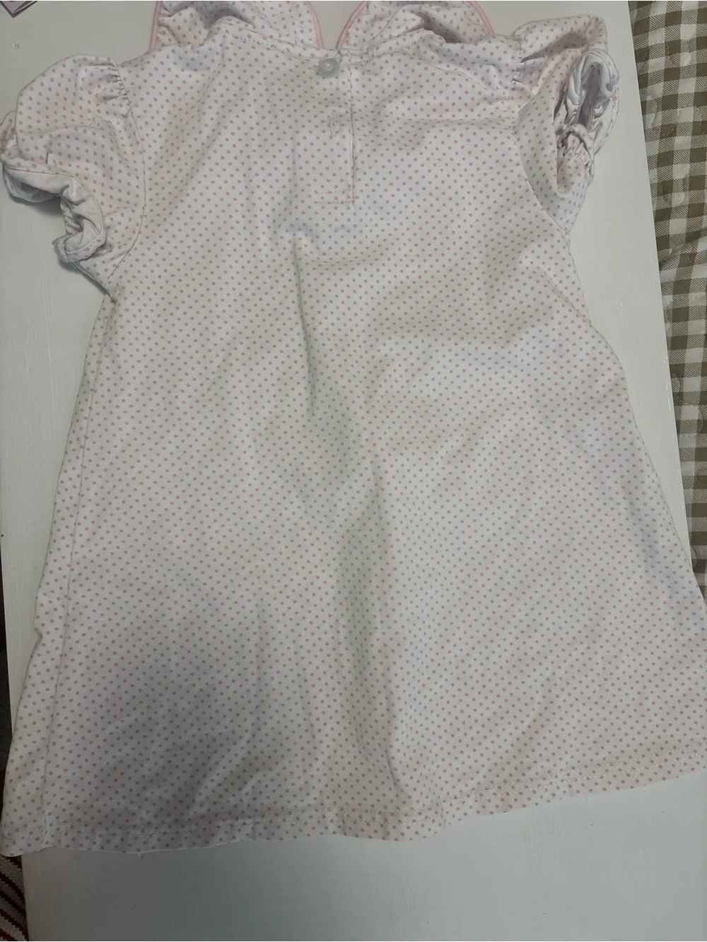 Pink Polka Dot Baby Dress with Pumpkin Embroidery